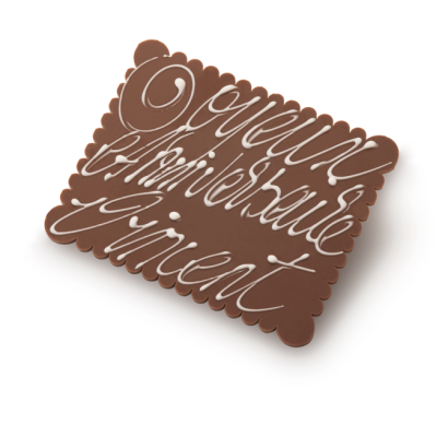 Plaque en chocolat personnalisée